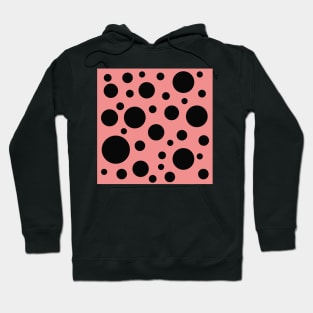 retro black and pink polka dot pattern Hoodie